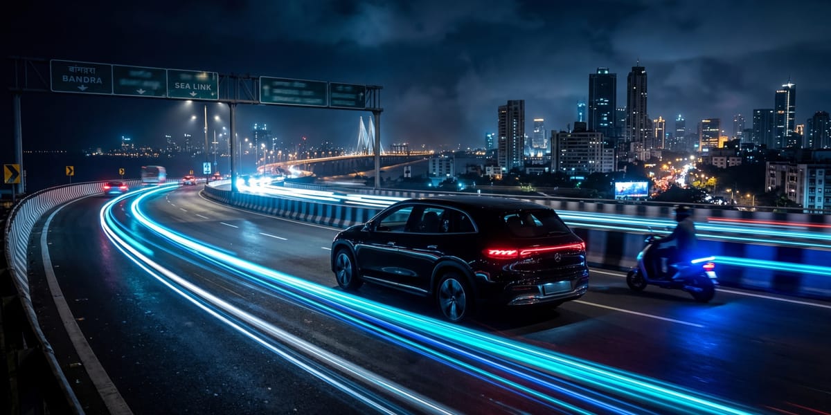 Electric vehicles with neon light trails
